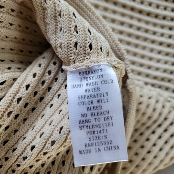 HERA COLLECTION Tan Crochet Waffle Pencil Skirt - Picture 5 of 7